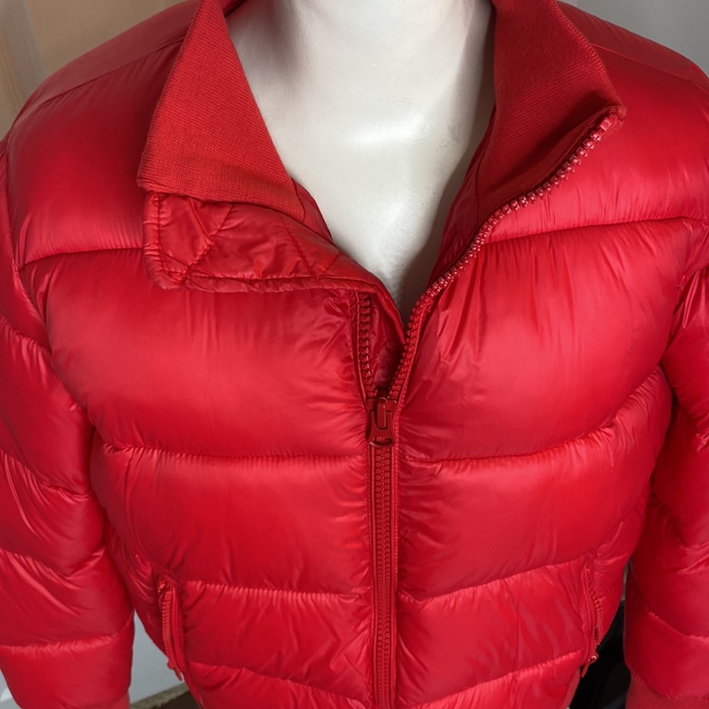 Gap Red Puffer Bomber Jacket - image 7